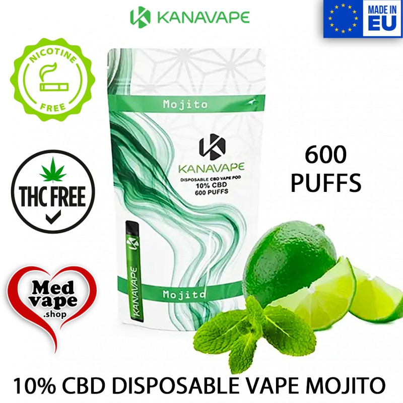 MOJITO 10% CBD DISPOSABLE VAPE - KANAVAPE POD MEDVAPE