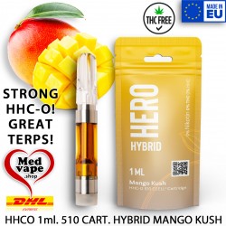 HHCO VAPE 1ml 510 CARTRIDGE MANGO KUSH HYBRID HHC-O MEDVAPE