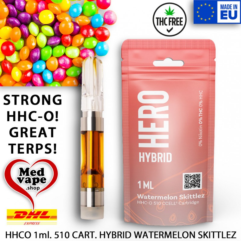 HHCO VAPE 1ml 510 CARTRIDGE WATERMELON ZKITTLES MEDVAPE