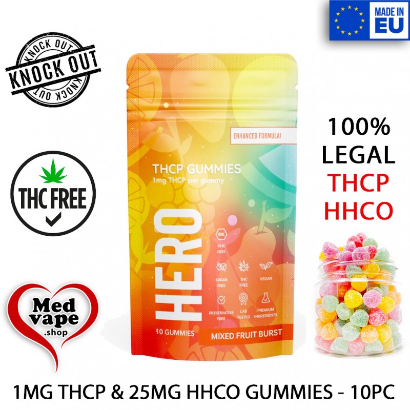 25MG HHCO + 1MG THCP GUMMIES 10PCK THC WEED MEDVAPE