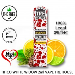HHCO VAPE WHITE WIDOW HYBRID 2ml. (0%THC) - TRE HOUSE THC WEED MEDVAPE