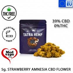39% CBD FLOWER STRAWBERRY AMNESIA 5G - TATRA HEMP MEDVAPE THC WEED