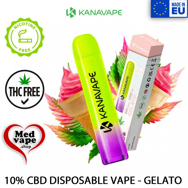 10% CBD VAPE GELATO DISPOSABLE - KANAVAPE MEDVAPE