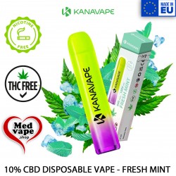 10% CBD VAPE FRESH MINT DISPOSABLE - KANAVAPE MEDVAPE